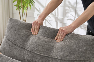 Modern Grey Upholstered Chaise Lounge Sofa Recliner