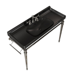 VICI 48" Bathroom Ceramic Basin with 3 Pre-Drilled Holes