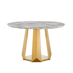 47" Round Marble Dining Table