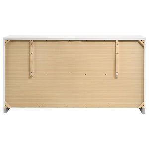 Dulcey - 6 Drawer Dresser With Accents, Bedroom Storage - Gloss White