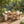 7 Pieces Acacia Wood Outdoor Dining Set with Cream Cushions and Natural Wicker
