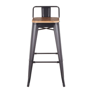 Oregon - Industrial Low Back Barstool (Set of 2) - Black