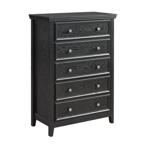 Modern 5-Drawer Black Dresser for Living Room Storage
