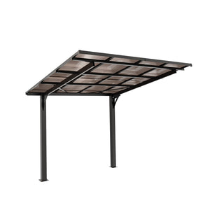 8x8FT Outdoor Carport with Galvanized Steel Frame and Sloped PC Roof