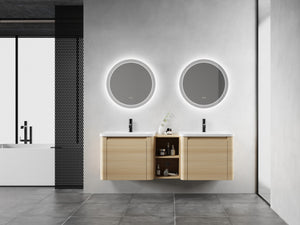 60'' Wall-Mounted Bathroom Vanity with Storage