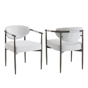 Modern Dining Chairs Set of 2 with Bronze Iron Frame