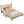 Queen Size Wood Platform Bed with Gourd Shaped Headboard