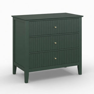Fluted 3 Drawer Nightstand With Soft Close Slides