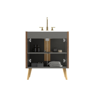 Etna 30"F Striped Bathroom Vanity