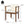 Outdoor Dining Chair Set of 2 with Curved Acacia Wood Arms, Brown Finish and Cream Cushions