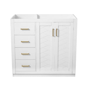 Retro Style Bathroom Vanity, 3 Drawers & Soft Closing Doors