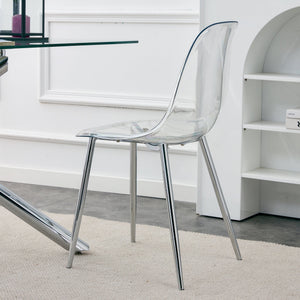 Modern Minimalist Transparent Dining Chair - 6-Piece Set