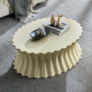 35.04 Inch Oval Coffee Table - Vintage Sturdy Fiberglass