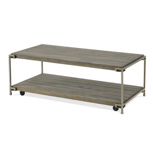 Corbeta 3-Piece Metal Frame Wood Living Room Coffee Table Set