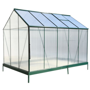 Polycarbonate house, Heavy Duty Outdoor Aluminum Walk-In House Kit With Rain Gutter, Vent And Door For Backyard Garden