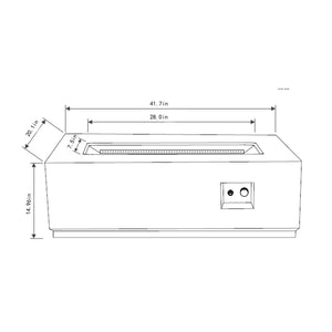 42" Propane Gas Fire Pit Table with Glass Wind Guard