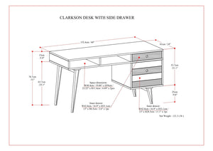 Clarkson - Desk With Side Drawers - Rustic Natural Aged Brown