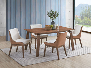 Ginny 5 Piece Dining Room Set with Side Chairs - Walnut