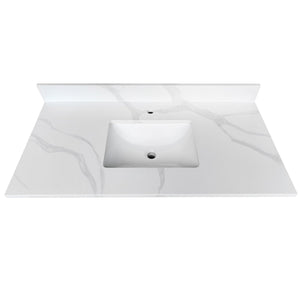 43-inch Quartz Bathroom Vanity Top with Undermount Single Bowl Sink
