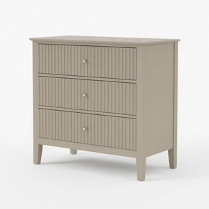 Fluted 3 Drawer Nightstand With Soft Close Slides
