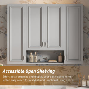 Wall Mounted Bathroom Cabinet With 5 Adjustable Shelves