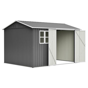 10'x8' Oversized Steel Storage Shed with Window and Lockable Doors