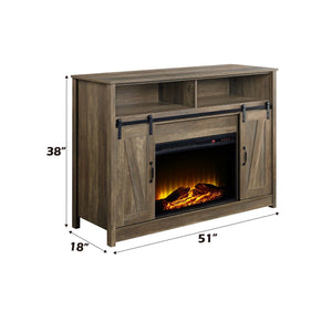 Tobias - Fireplace With Shelf Storage - Oak