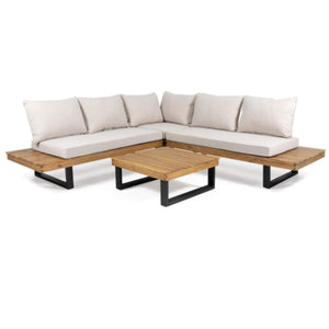 Sebastian Hand Crafted 4 Piece Sofa Set with Water Resistant Cushions
