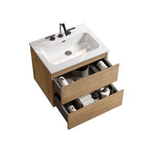 Wall Mount 24" Natural Oak Bathroom Vanity
