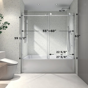 6063 Brushed Nickel Frameless Shower Door