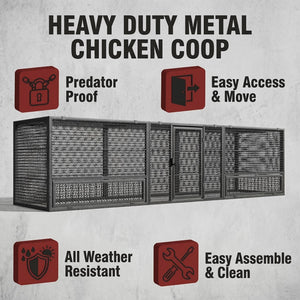 Thickened Chicken Coop For Outdoor - Black / Silver