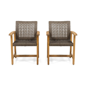 Hampton Outdoor Dining Chair Set of 2 - Brown