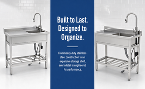 Stainless Steel Utility Sink, Freestanding Sink 2