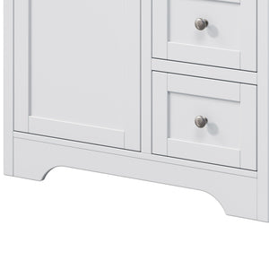 Double Sink Bathroom Vanity With Countertop, 2 Ceramic Sinks, 6 Drawers