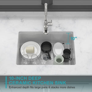 Rectangular Deep Single Bowl Kitchen Sink With Dual Mount Installation