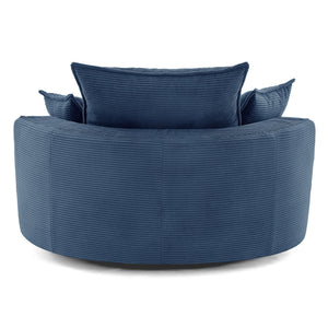 360° Swivel Accent Barrel Chair With Dual Layer Cushion And 3 Removable Pillows