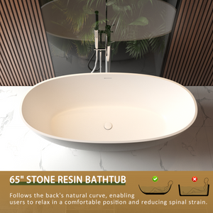 65" Freestanding Solid Surface Bathtub