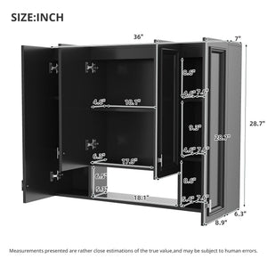 Wall Mounted Bathroom Cabinet With 5 Adjustable Shelves