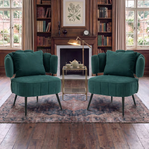 Decorative Chenille Armchair with Spring Seat Cushion