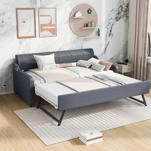 Upholstered Daybed With Trundle And USB Charging