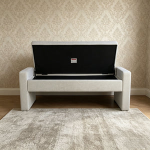 Upholstered Ottoman Bench With Storage - Dark Gray