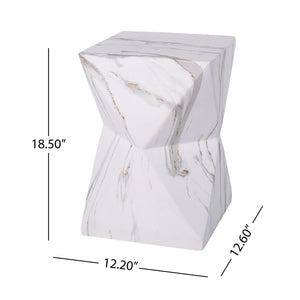 Modern Geometric MGO Side Table - Hourglass Accent Table