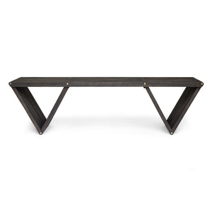 Gloaming Outdoor Bench with Slat Design and Triangular Base