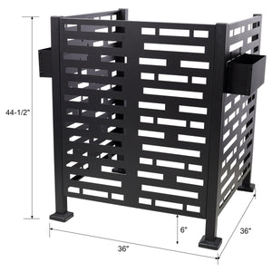 3x3 Ft Metal Air Conditioner Privacy Fence with Planter Boxes