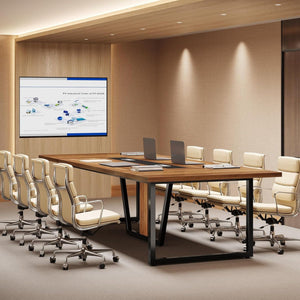 Conference Table For 8 - 10 People With Cable Management - Brown / Black