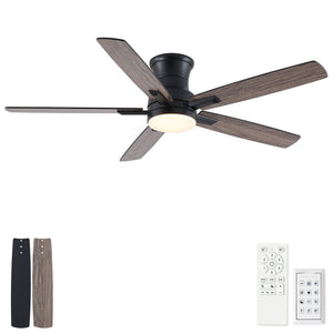 Mordern Flush Mount Ceiling Fan With Light And Remote Control