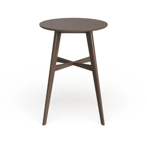 Mid-Century Modern Round Wooden Bar Table – 42" High Bar Table with Tapered Legs