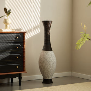Tall Designer Floor Vase With Elegant 2 Tone