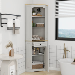 68" Tall Corner Cabinet with Door, Drawer, and Adjustable Shelf