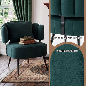 Decorative Chenille Armchair with Spring Seat Cushion